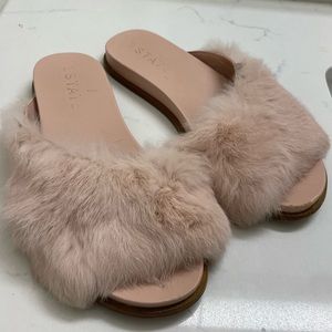 Faux fur slippers. Size 8.5